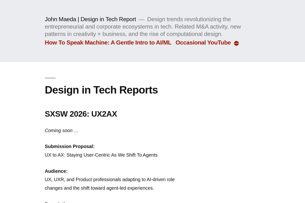 Design in Tech Report